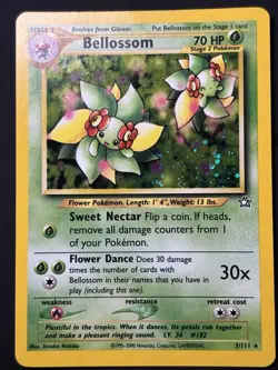 SWIRL Pokemon Bellossom Neo Genesis 3/111 Holo Foil Rare 2000 Pokemon TCG - Image 4