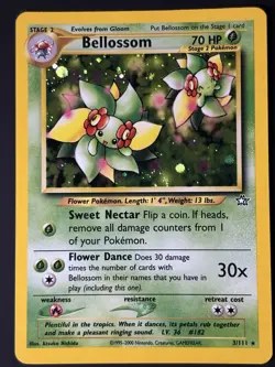 SWIRL Pokemon Bellossom Neo Genesis 3/111 Holo Foil Rare 2000 Pokemon TCG - Image 5