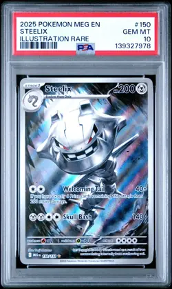 2025 Pokemon Steelix IR 150/132 PSA Gem Mint 10 Mega Evolution - Image 1