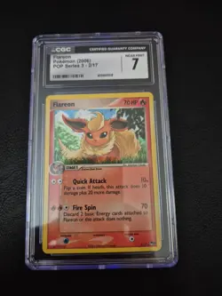 Flareon Pokemon 2006 Pop Series 3 2/17 CGC 7 NM Holo 1:45 - Image 1