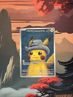 Grey Felt Hat Pikachu Van Gogh Museum Promo 085 Pokemon Card 2023 - Image 1