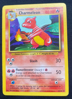 Pokemon TCG Charmeleon Base Set 24/102 Regular (LP/MP) - Image 1