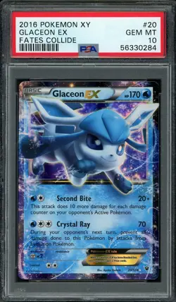 2016 Pokemon Fates Collide Glaceon EX #20 PSA 10 GEM MINT - Image 1