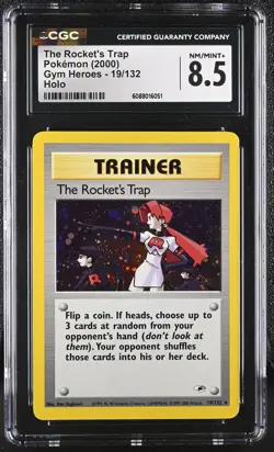 CGC 8.5 The Rocket's Trap 2000 Gym Heroes 19/132 Holo Pokemon Card - Image 1