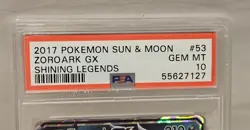 2017 Pokemon Sun & Moon Zoroark GX Shining Legends # 53 PSA 10 Gem Mint Low Pop - Image 3