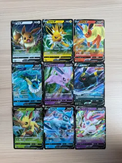 Pokemon S-Chinese Gem Pack2 CBB2C Eevee Evolution V 9 Card Set - Image 1