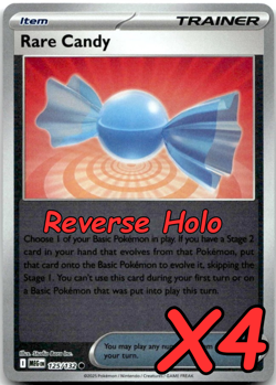 Rare Candy Reverse Holo 125/132 x4 - Mega Evolution - Pokemon TCG - Playset - Image 1
