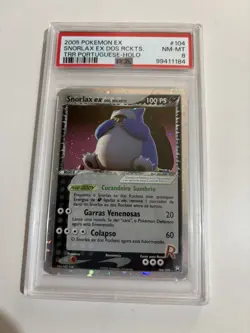 Pokemon TCG Team Rocket Returns Rocket's Snorlax Ex Portuguese PSA 8 2005 - Image 1