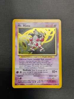 Mr. Mime 6/64 Jungle No Set Symbol Misprint Error Pokemon Card TCG English 1 LP - Image 1