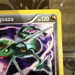 Rayquaza Basic Pokemon Card Dual Claw Dragon Blast. Holo, Rare. - Image 3