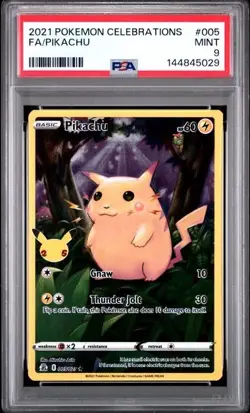 PSA 9 MINT PIKACHU Celebrations #005 FULL ART Pokemon Card 5/25 TCG A - Image 1