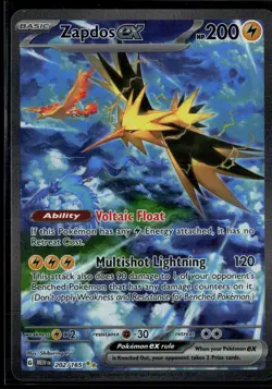 Zapdos ex 202/165 151 Special Illustration Rare Pokemon - Image 1