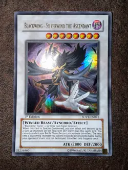 Yugioh Misprint!!!! Blackwing - SILVERWIND THE ASCENDANT SOVR-EN041 ANUBIS SHIFT - Image 1