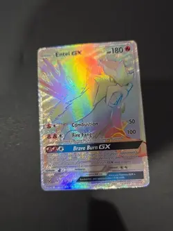 Pokemon Entei GX TCG Shining Legends Holo Card 74/73 Secret Hyper Rainbow Rare - Image 1