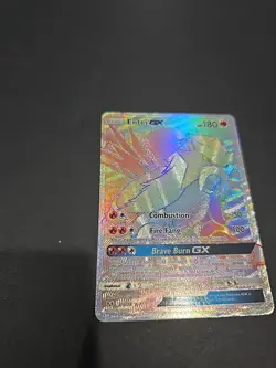 Pokemon Entei GX TCG Shining Legends Holo Card 74/73 Secret Hyper Rainbow Rare - Image 2