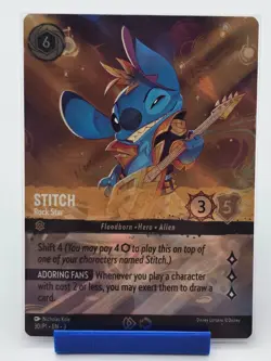 Stitch Rock Star Lorcana Enchanted Set Champ Championship Foil Enchanted 30/P1 - Image 1