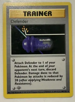 Pokemon TCG | Defender 80/102 | Base Set 1st Edition | LP - Image 1