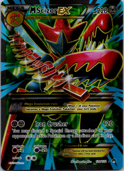 2016 Pokemon English XY Breakpoint M Scizor Ex #120/122 Full Art Holo LP - Image 1
