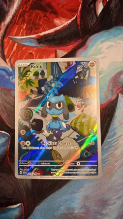 The Pokemon Company Riolu 215/198 SV01 Illustration Rare Full Art Holo🔥 - Image 3