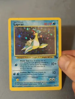 Pokemon Lapras Fossil Holo Rare 10/62 80 HP English Card 1999 Unlimited - Image 1