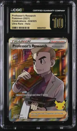 CGC 10 Professor's Research 024/025 2021 Celebrations Pristine Pokemon Card - Image 1