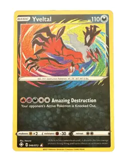 Pokemon TCG Yveltal Shining Fates 046/072 Holo Amazing Rare - Image 1