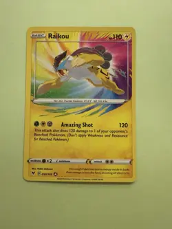 AMAZING RARE Raikou HOLO FOIL Pokemon Shield Sword Vivid Voltage 050/185 - NM - Image 2