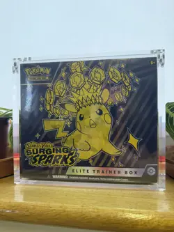 Pokemon - Surging Sparks Elite Trainer Box + Acrylic Display Case - Image 1