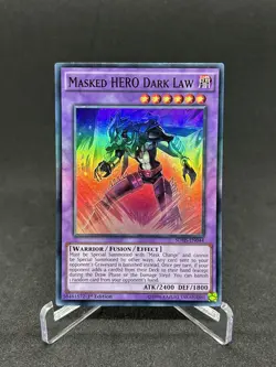 Yugioh Masked HERO Dark Law SDHS-EN044 Super Rare 1st Edition NM - Image 1