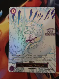 One Piece TCG English OP15-077 Lightning Dragon Event Alt Art Parallel - Image 1