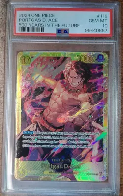 2024 One Piece OP07 Portgas D. Ace SEC #119 PSA 10 GEM MT - Image 1