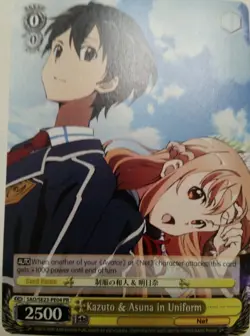 Weiss Schwarz Sword Art Online Kazuto & Asuna in Uniform Promo Card English - Image 1