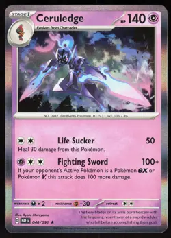 Ceruledge 040/091 Rare Paldean Fates Pokemon Holo Near Mint - Image 1