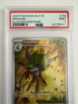 PSA 9 Fraxure 2025 Pokemon BLK EN-Black Bolt 146 IR. - Image 2