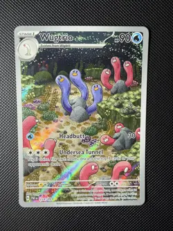 NM Wugtrio 224/091 Paldean Fates Illustration Rare Pokemon Card - Image 1