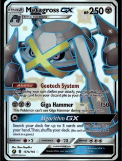 Metagross GX Promo Alternate Art Promos 157a/145 Metal Holofoil Pokemon Card - Image 1