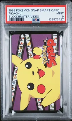 1999 GEMPLUS NINTENDO POKEMON SNAP SMART CARDS BLOCKBUSTER VIDEO PIKACHU PSA 9 - Image 1