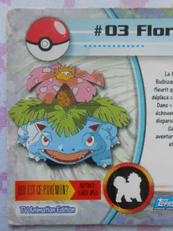 FLORIZARRE #03 - TOPPS TV ANIMATION EDITION 1999 - CARTE POKEMON - BON ETAT - Image 5