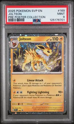 2025 POKEMON SVP PRE POSTER COLLECTION PROMO #169 JOLTEON PSA 9 - Image 1