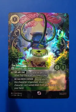 Disney Lorcana Alien - True Believer (Enchanted) 229/204 Wilds Unknown Holo - Image 1