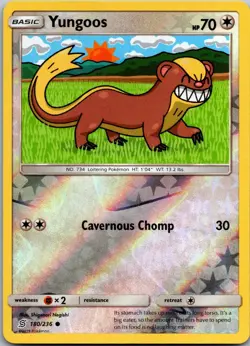 Yungoos 180/236 Common Unified Minds Pokemon Reverse Holo Near Mint - Image 1