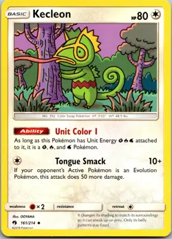 Kecleon 161/214 Uncommon Lost Thunder Pokemon Near Mint - Image 1