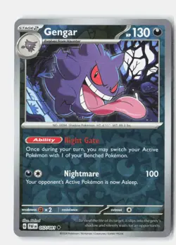 Gengar Reverse Holo 057/091 Uncommon Paldean Fates Pokemon Near Mint - Image 1