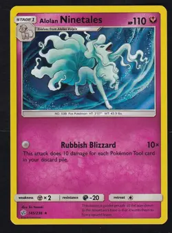 Alolan Ninetales 145/236 Holo Rare Cosmic Eclipse Pokemon Holo NM - Image 1