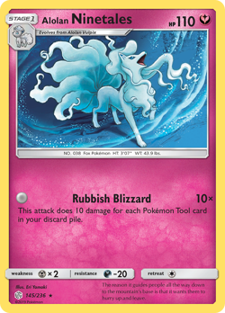 Alolan Ninetales 145/236 Holo Rare Cosmic Eclipse Pokemon Holo NM - Image 4