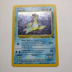 1999 Pokemon Fossil Lapras Rare Holo #10/62 MP - Image 1