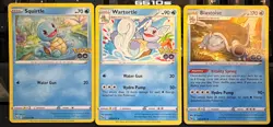 SQUIRTLE 015/078, WARTORTLE 016/078, BLASTOISE 017/086 POKEMON GO EVOLUTION LINE - Image 1
