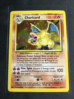 1999 Pokemon Base Set Unlimited Charizard Holo 4/102 - Image 1