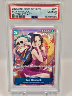2025 ONE PIECE OP13 051 CARRYING ON HIS WILL BOA HANCOCK ALT ART PSA 10 GEM MINT - Image 1