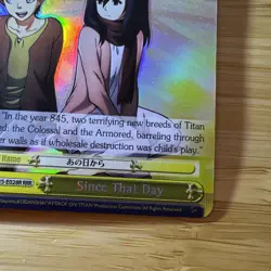 Weiss Schwarz Attack on Titan Since That Day RRR Mikasa Eren Armin Holo Card - Image 4